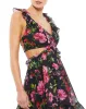 Black Ruffle Cut Out Lace Up Flowy Mini Dress sold by Mac Duggal