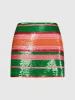Multicolor Sequin Striped Mini Skirt - Final Sale sold by Mac Duggal