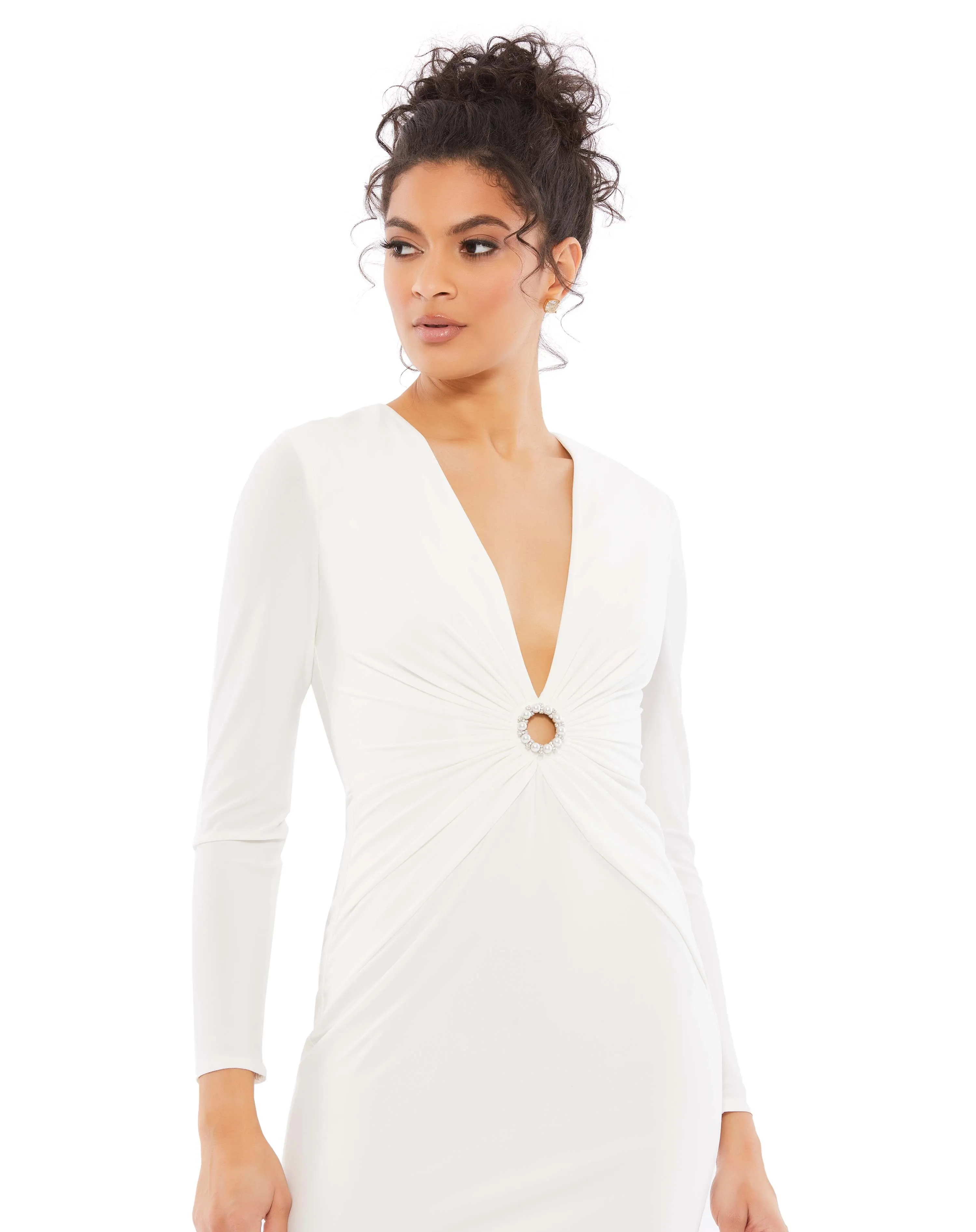 Plunging Embellished Ring Mini Dress - Final Sale sold by Mac Duggal product image thumbnail 3