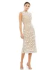 Nude Floral Applique Sleeveless Midi Dress sold by Mac Duggal