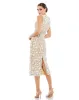 Nude Floral Applique Sleeveless Midi Dress sold by Mac Duggal