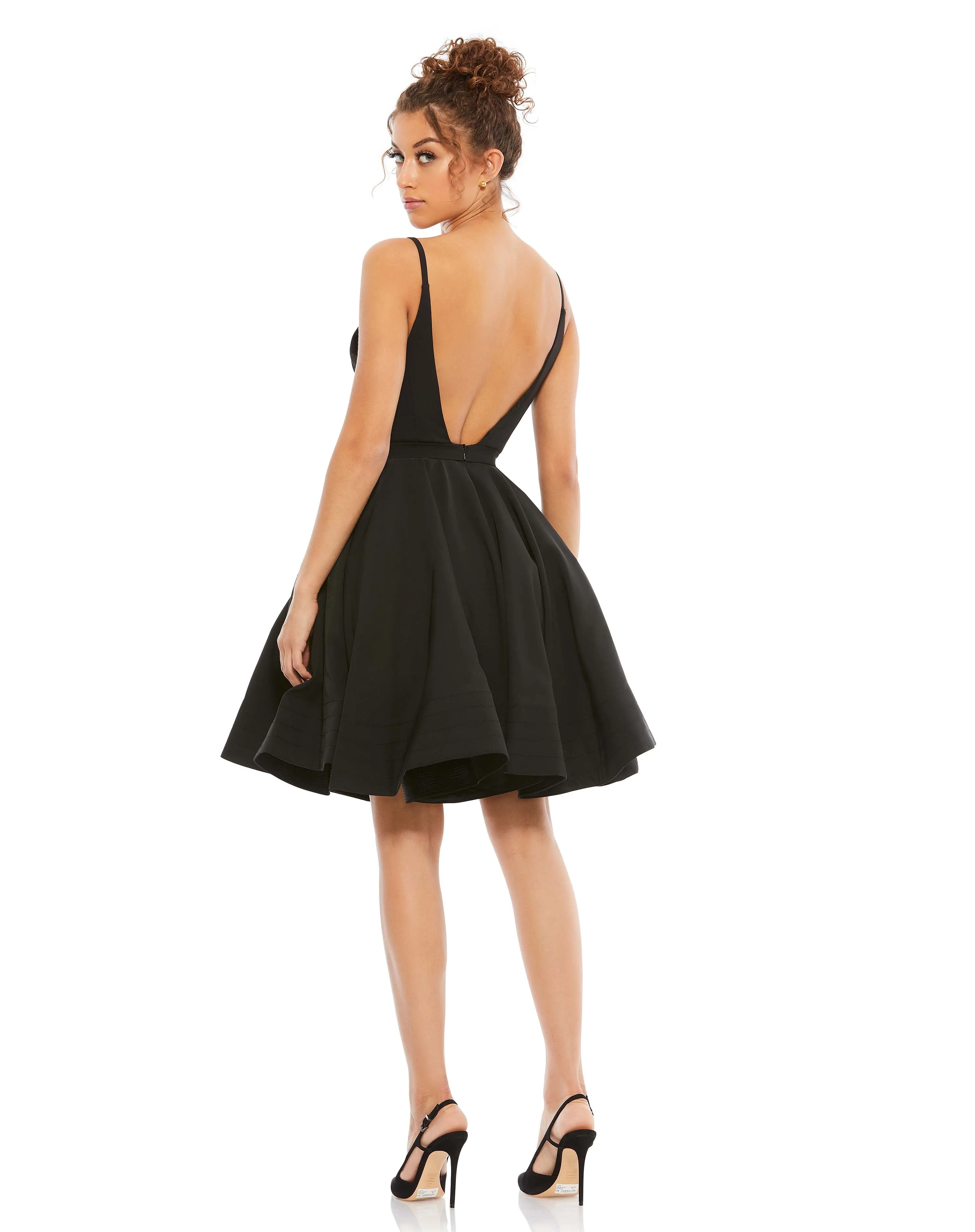 Black Low Back A-Line Party Dress sold by Mac Duggal product image thumbnail 5