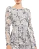 Floral Embellished Illusion Sleeve A-Line Gown sold by Mac Duggal