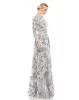 Floral Embellished Illusion Sleeve A-Line Gown sold by Mac Duggal
