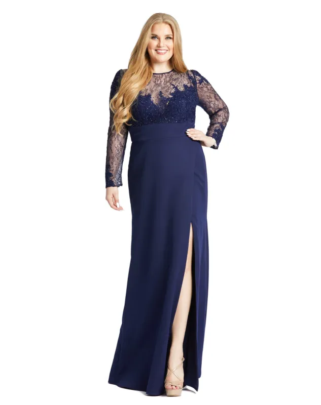 Midnight Sweetheart Lace Gown (Plus) - FINAL SALE sold by Mac Duggal