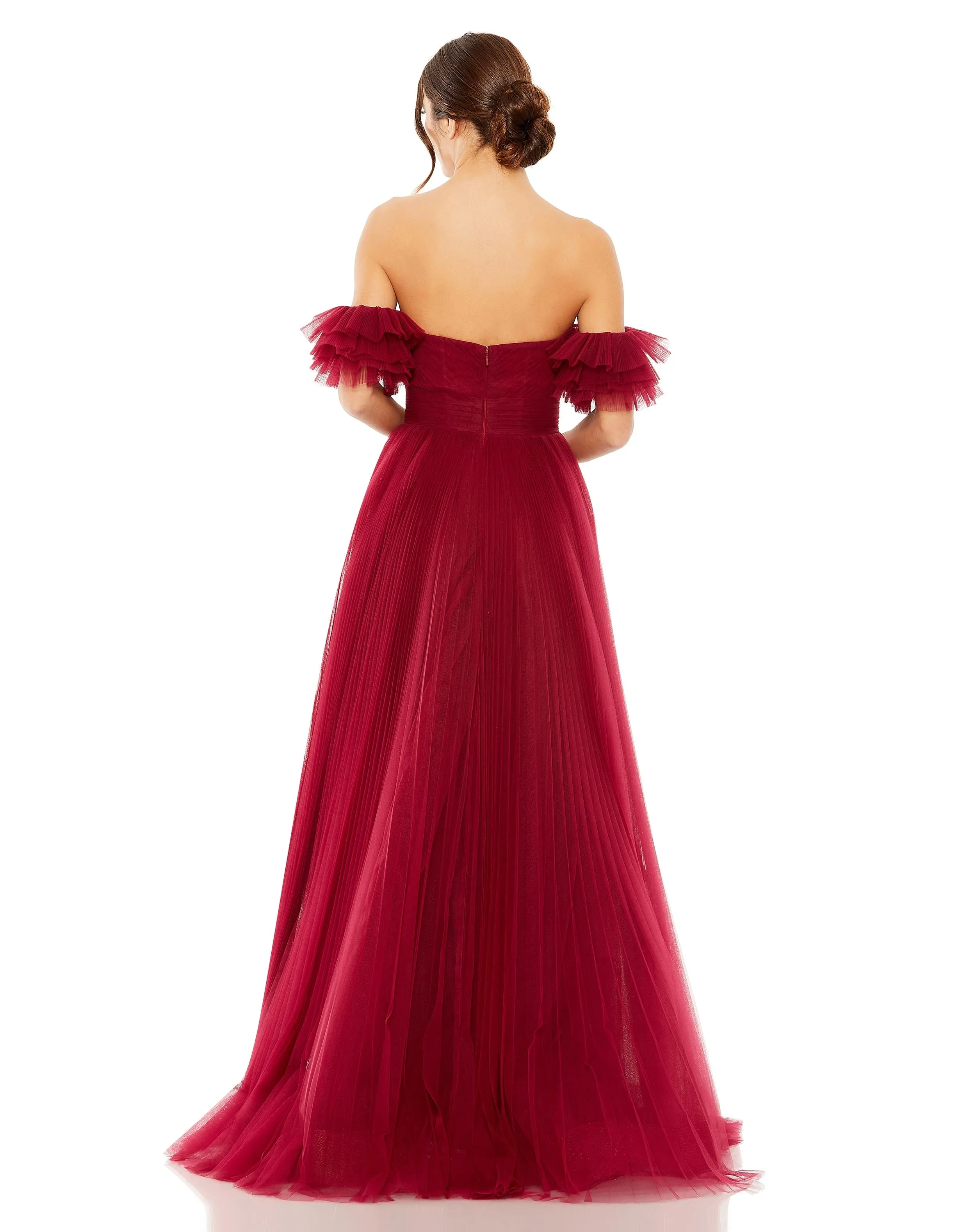 Off The Shoulder Tulle A Line Gown sold by Mac Duggal product image thumbnail 3