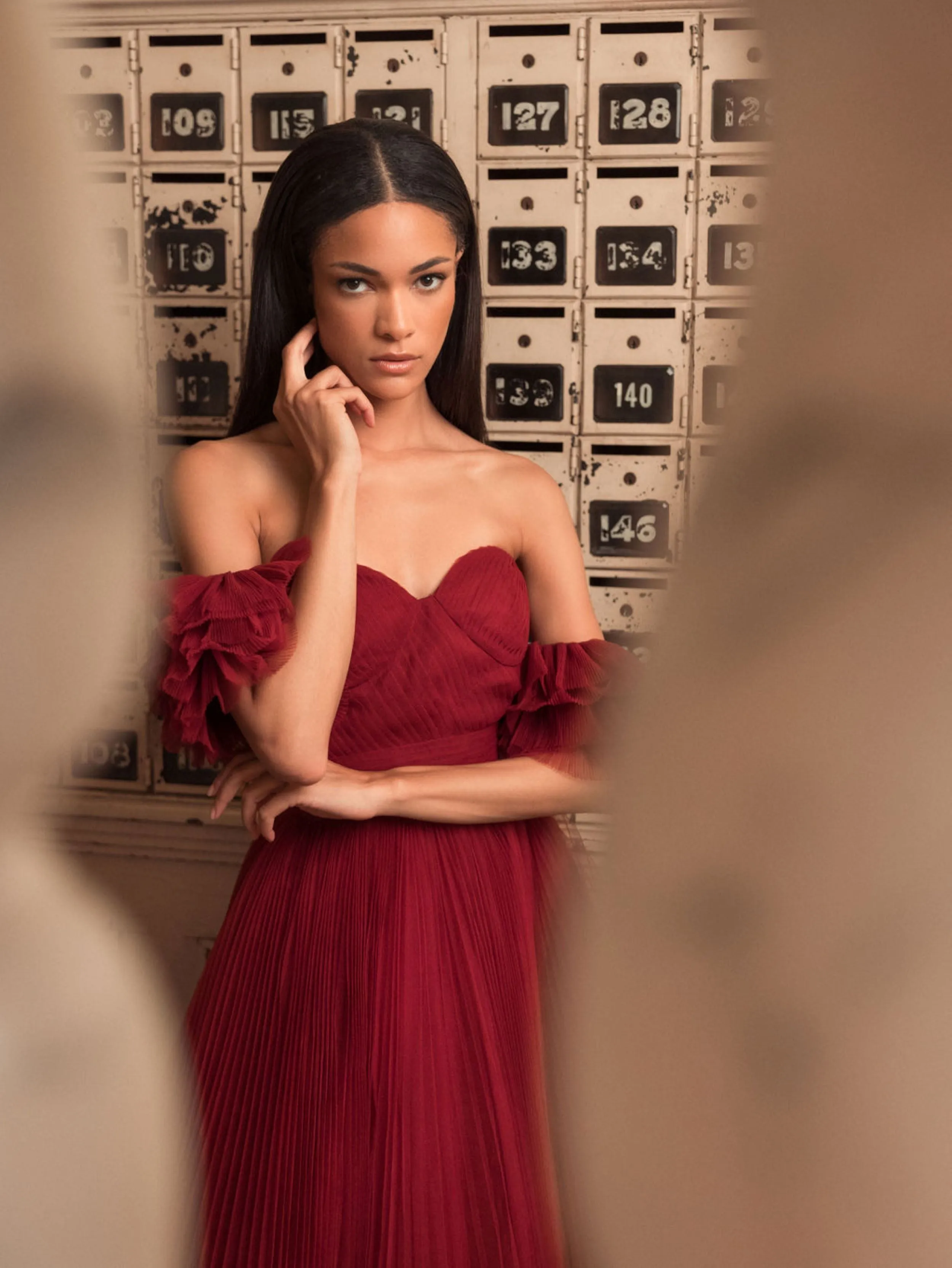 Off The Shoulder Tulle A Line Gown sold by Mac Duggal product image thumbnail 4