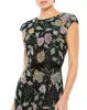 Brown Floral Beaded Cap Sleeve Evening Gown sold by Mac Duggal