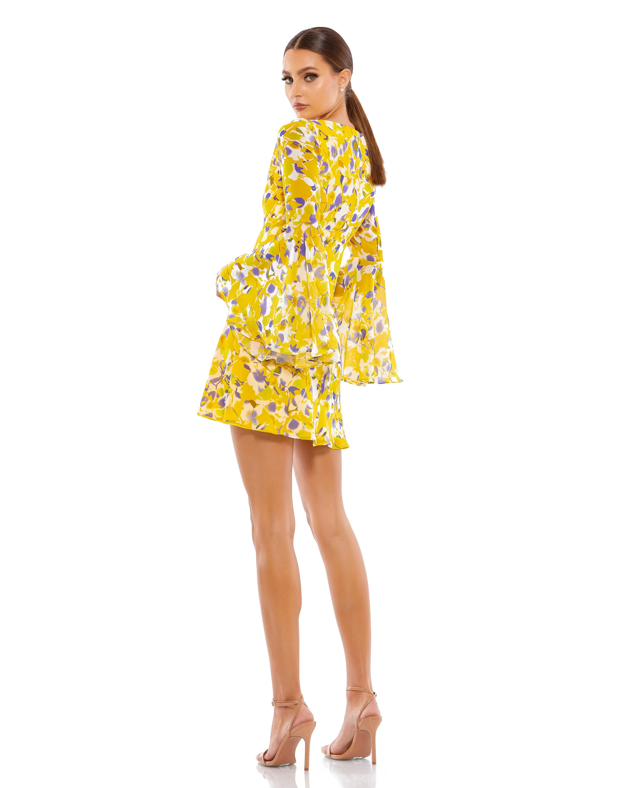 Floral Bell Sleeve Mini Dress - FINAL SALE sold by Mac Duggal product image thumbnail 3