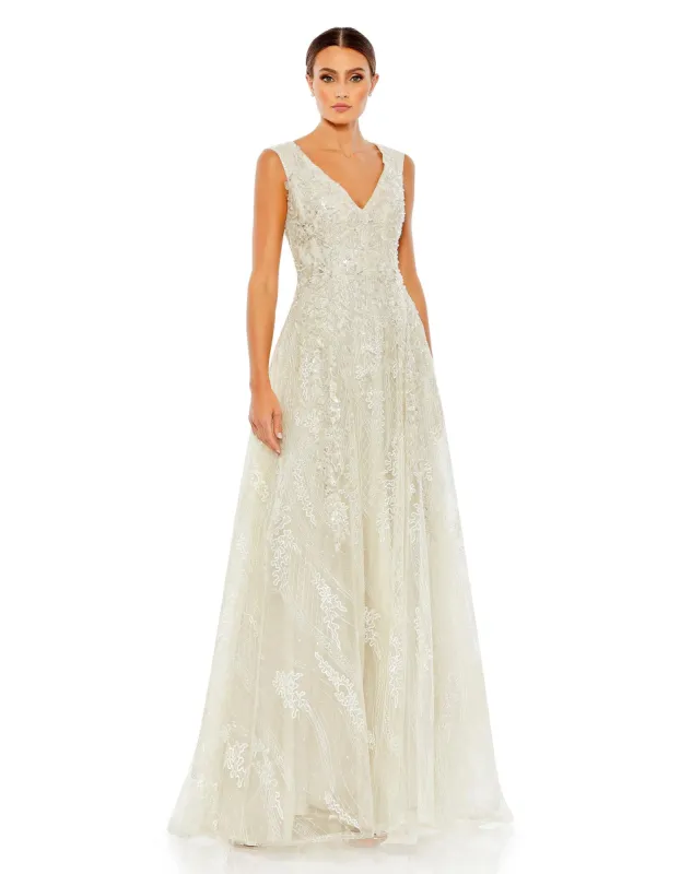 Embroidered Sleeveless A Line Gown sold by Mac Duggal