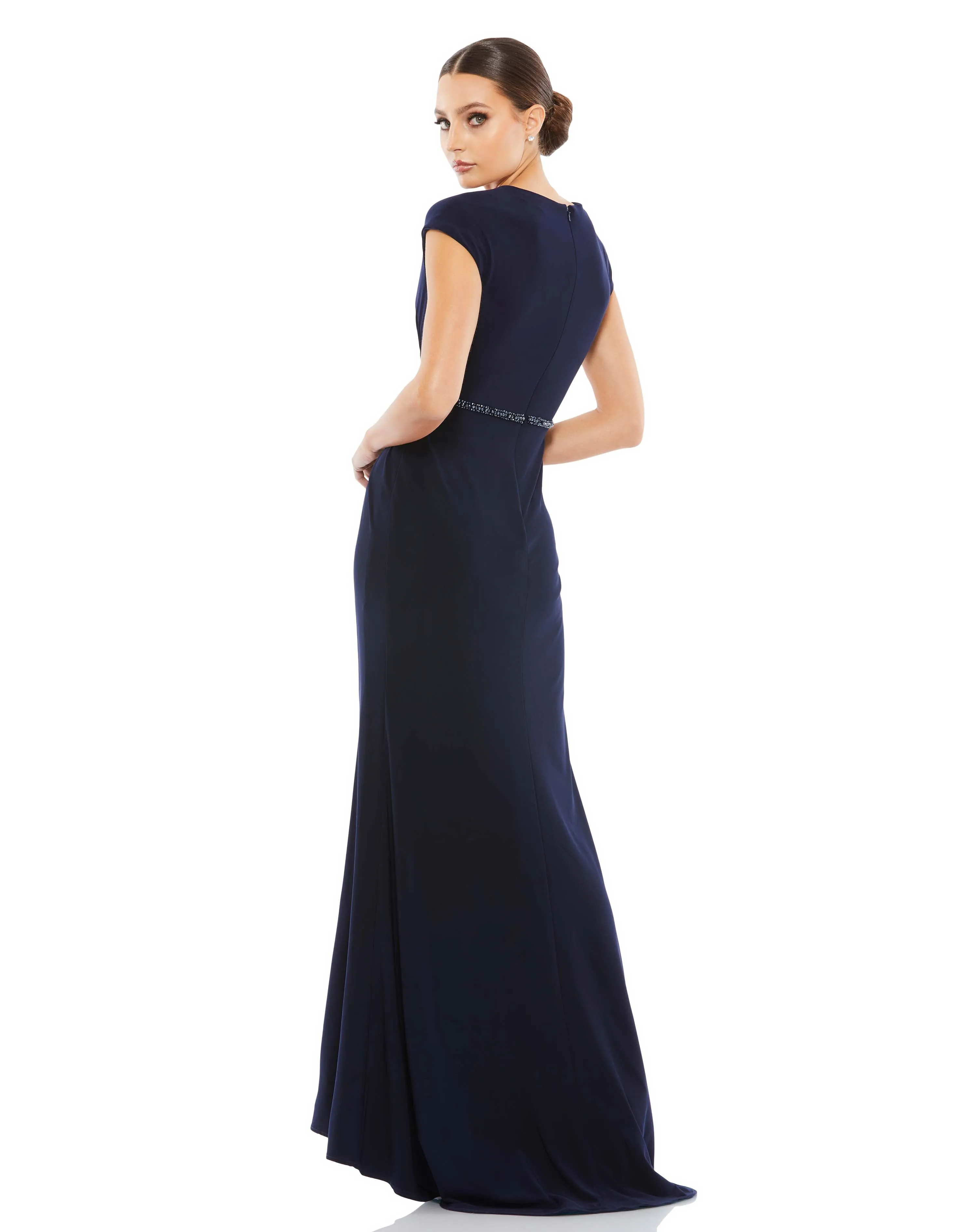 Faux Wrap V-Neck Cap Sleeve Gown sold by Mac Duggal product image thumbnail 2