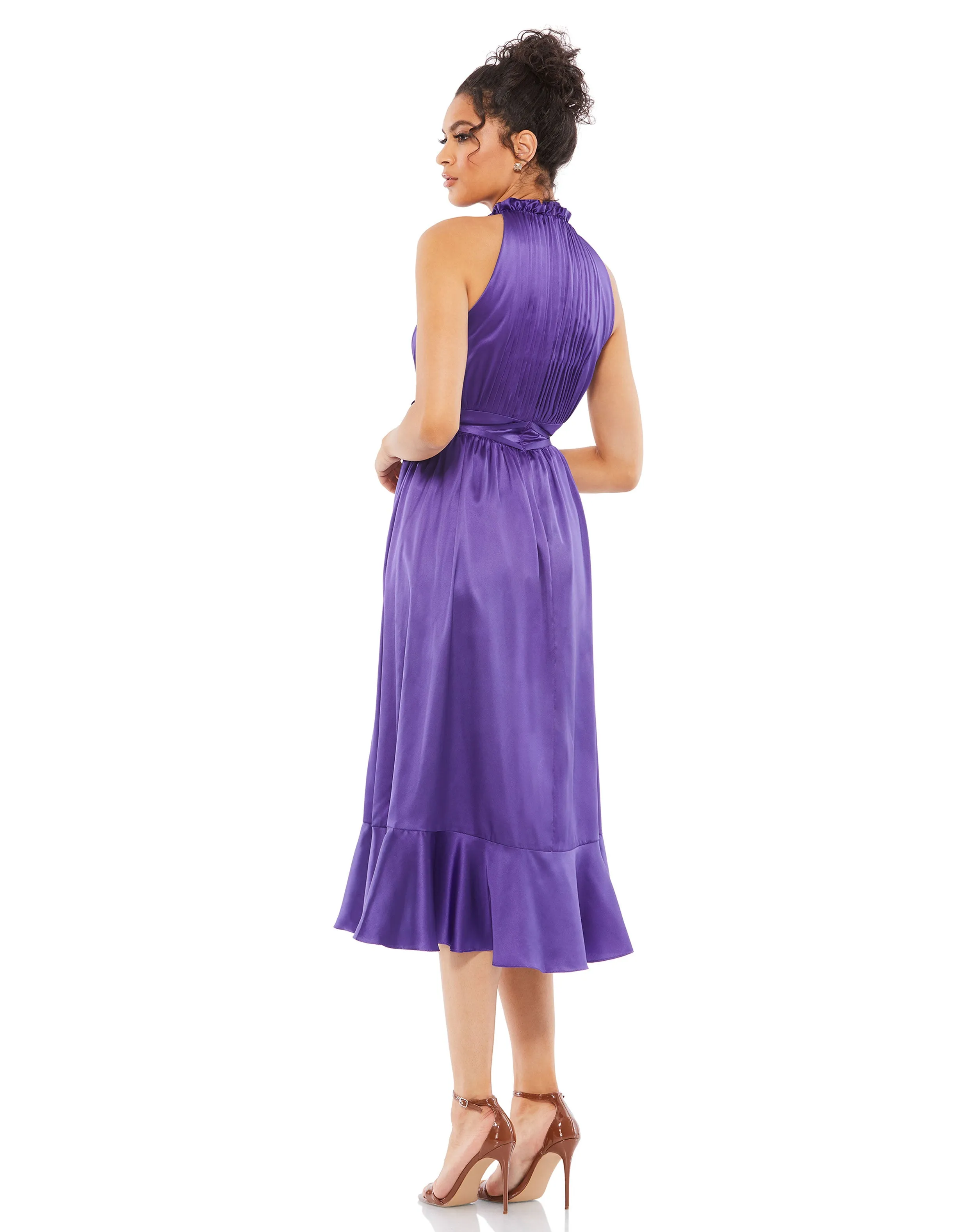 Ruffle Halter Neck Midi Dress sold by Mac Duggal product image thumbnail 3