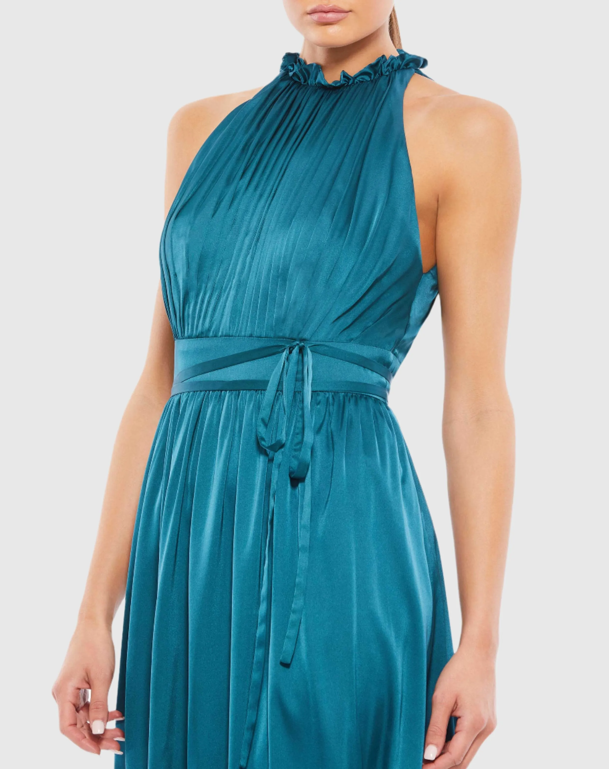 Ruffle Halter Neck Midi Dress sold by Mac Duggal product image thumbnail 5