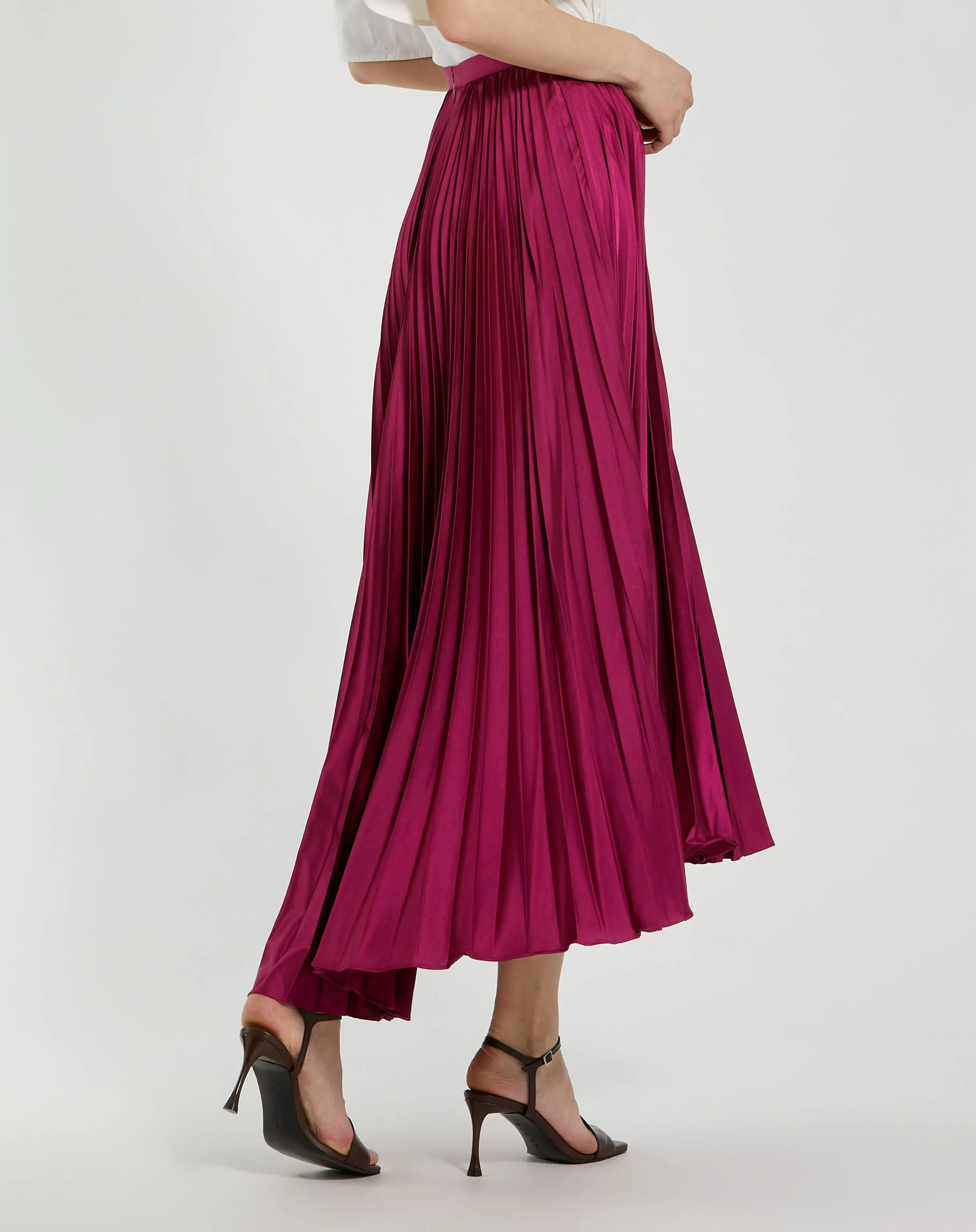 Purple Pleated Satin Maxi Skirt sold by Mac Duggal product image thumbnail 2