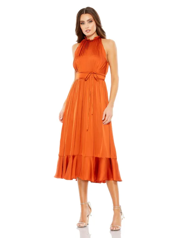 HALTER NECK MIDI LEGNTH DRESS | Sample | Sz. 2 sold by Mac Duggal