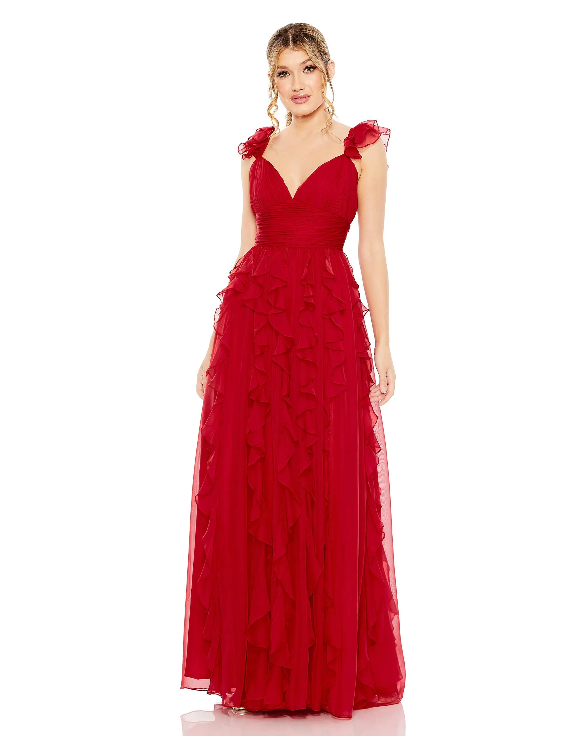 Ruffle Flutter Sleeve Dress | Sample | Sz. 2 sold by Mac Duggal