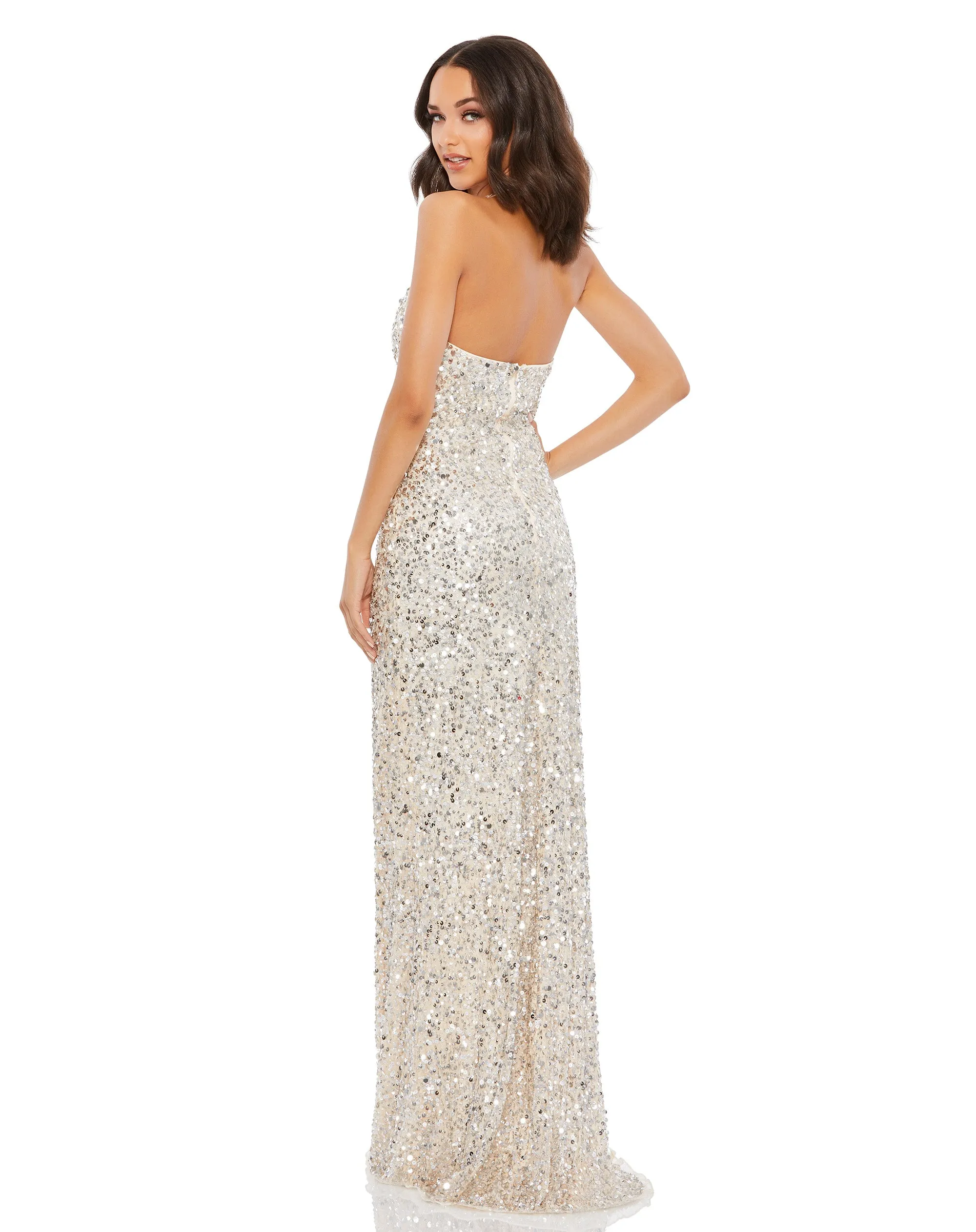 Sequined Halter Strap Column Gown sold by Mac Duggal product image thumbnail 3