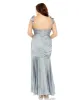 Gray Ruched Ruffle Sleeve High Low Gown sold by Mac Duggal