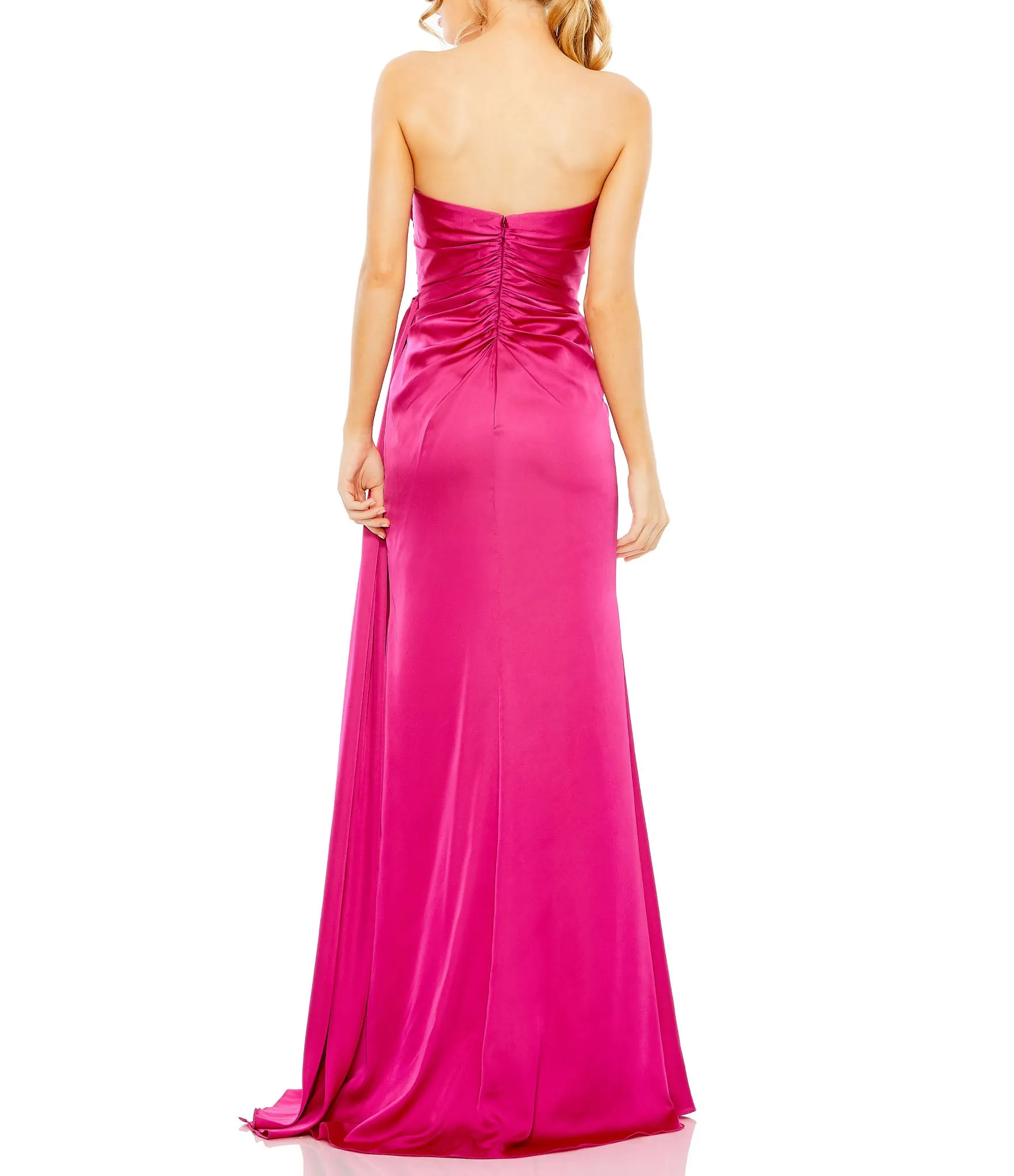 Pink Strapless Embellished Sweetheart Neckline Satin Gown sold by Mac Duggal product image thumbnail 5
