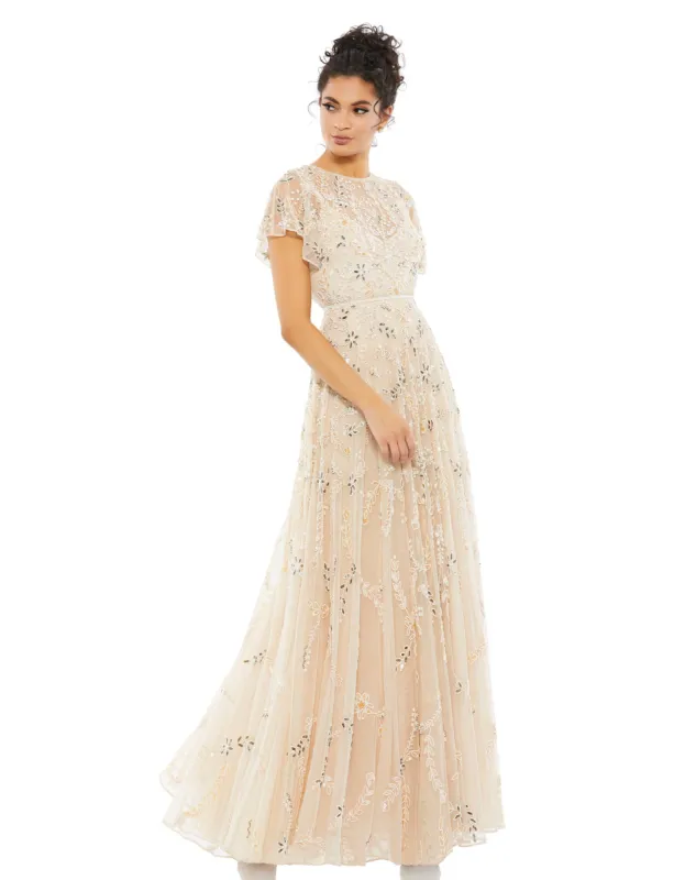 Floral Embellished High Neck Gown sold by Mac Duggal