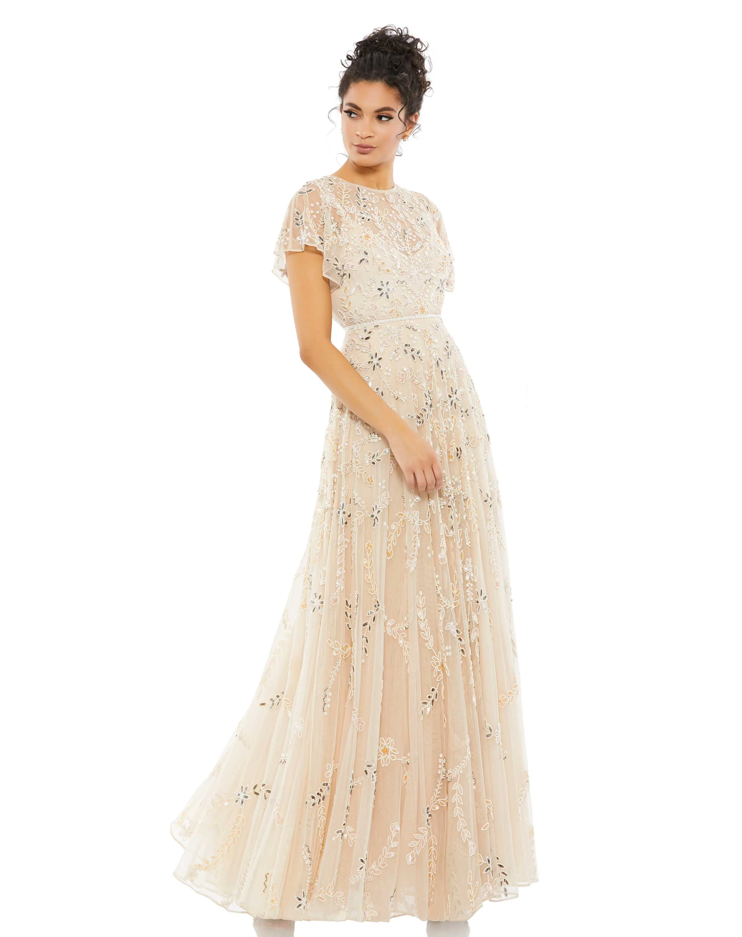 Floral Embellished High Neck Gown sold by Mac Duggal