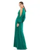 Green Tied Keyhole Cold Shoulder Bishop Sleeve Gown sold by Mac Duggal