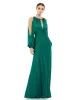 Green Tied Keyhole Cold Shoulder Bishop Sleeve Gown sold by Mac Duggal