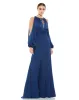 Green Tied Keyhole Cold Shoulder Bishop Sleeve Gown sold by Mac Duggal