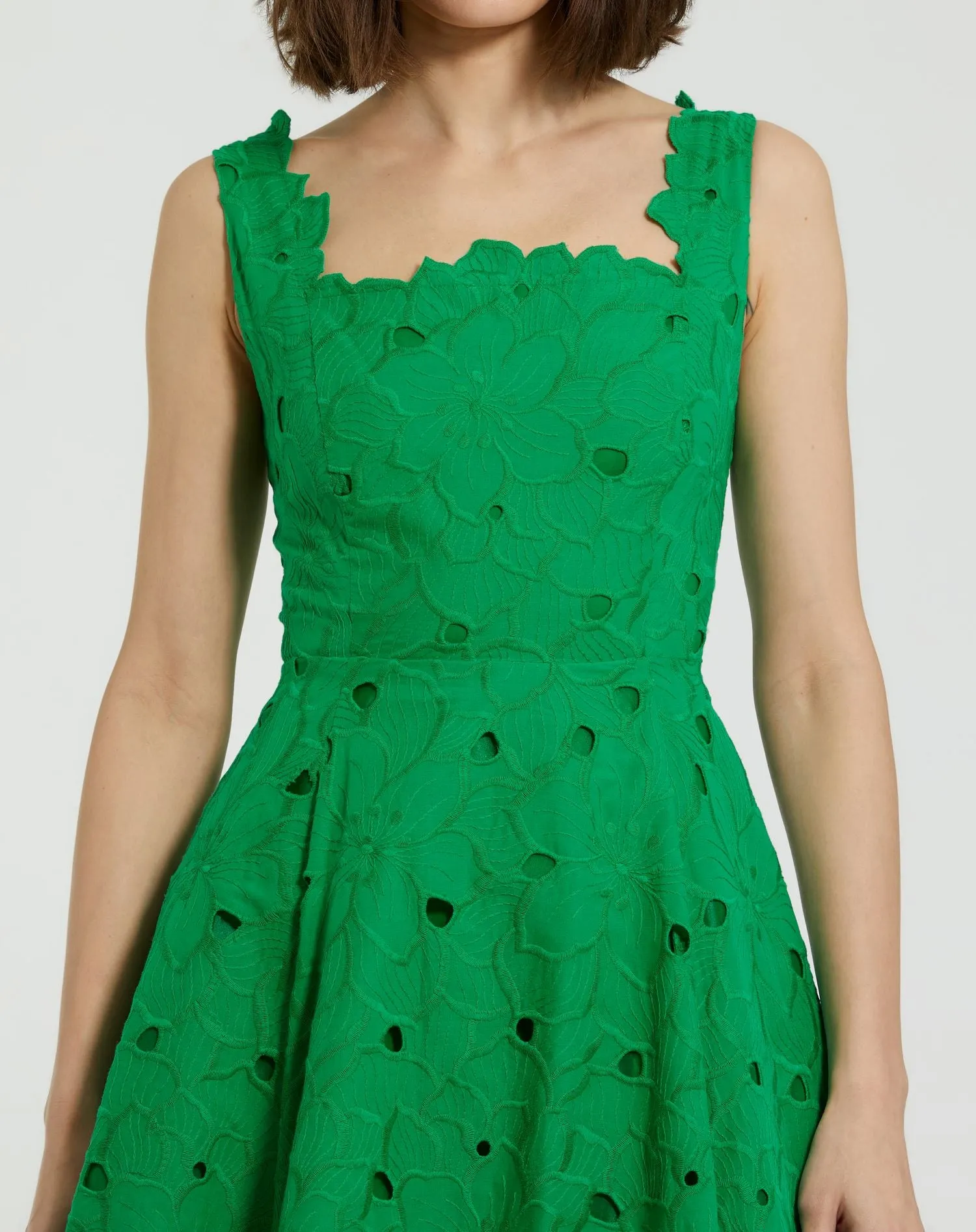 Green Embroidered Floral A Line Midi Dress sold by Mac Duggal product image thumbnail 3
