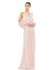 Pink Tied Keyhole Cold Shoulder Bishop Sleeve Gown sold by Mac Duggal