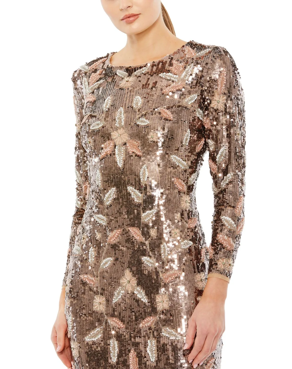 Long Sleeve High Neckline Embellished Gown | Sample | Sz. 2 sold by Mac Duggal product image thumbnail 3