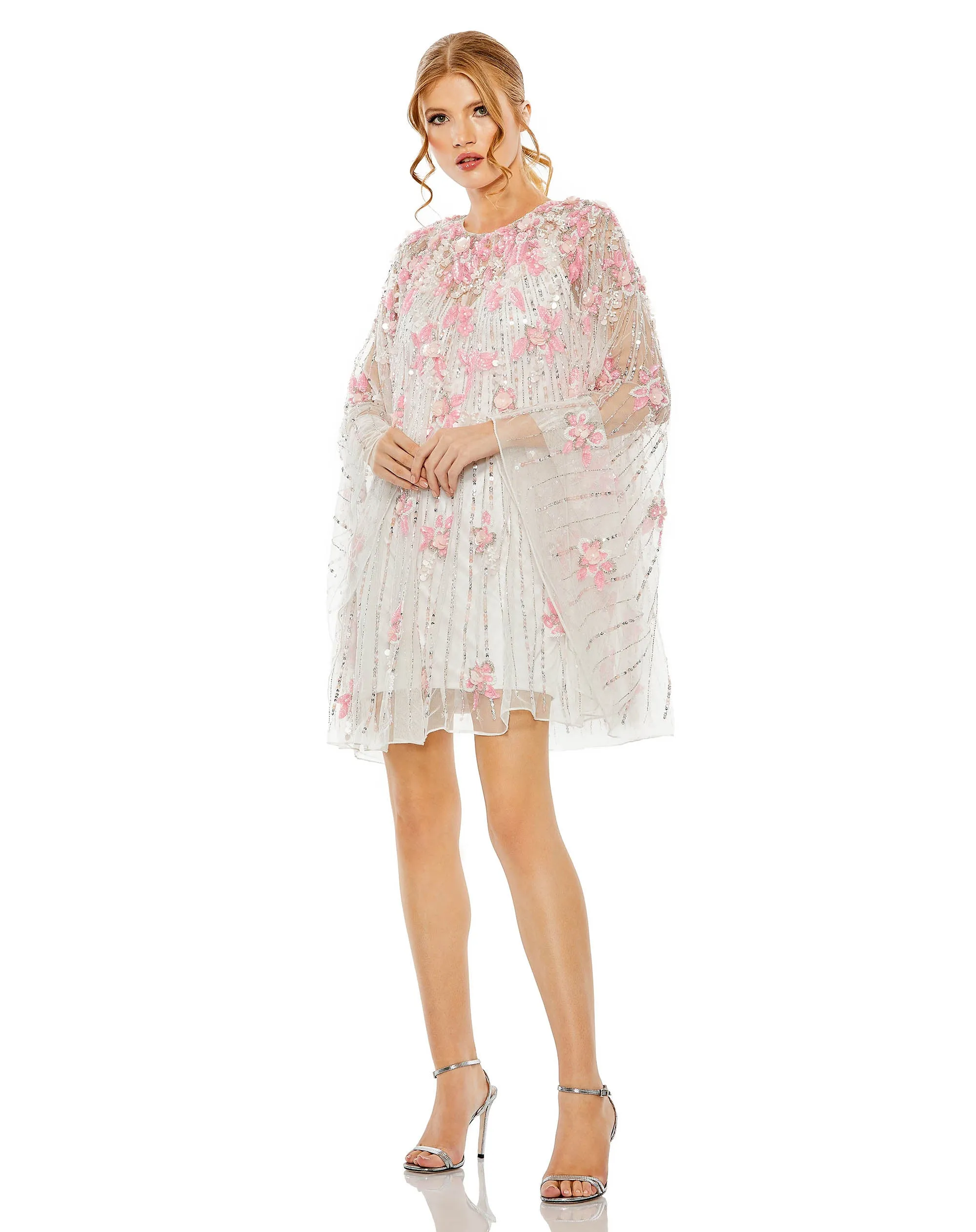 Blue High Neck Embellished Trapeze Dress sold by Mac Duggal