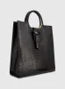 Black Buckled Maxi Croco Leather Tote Bag sold by Mac Duggal