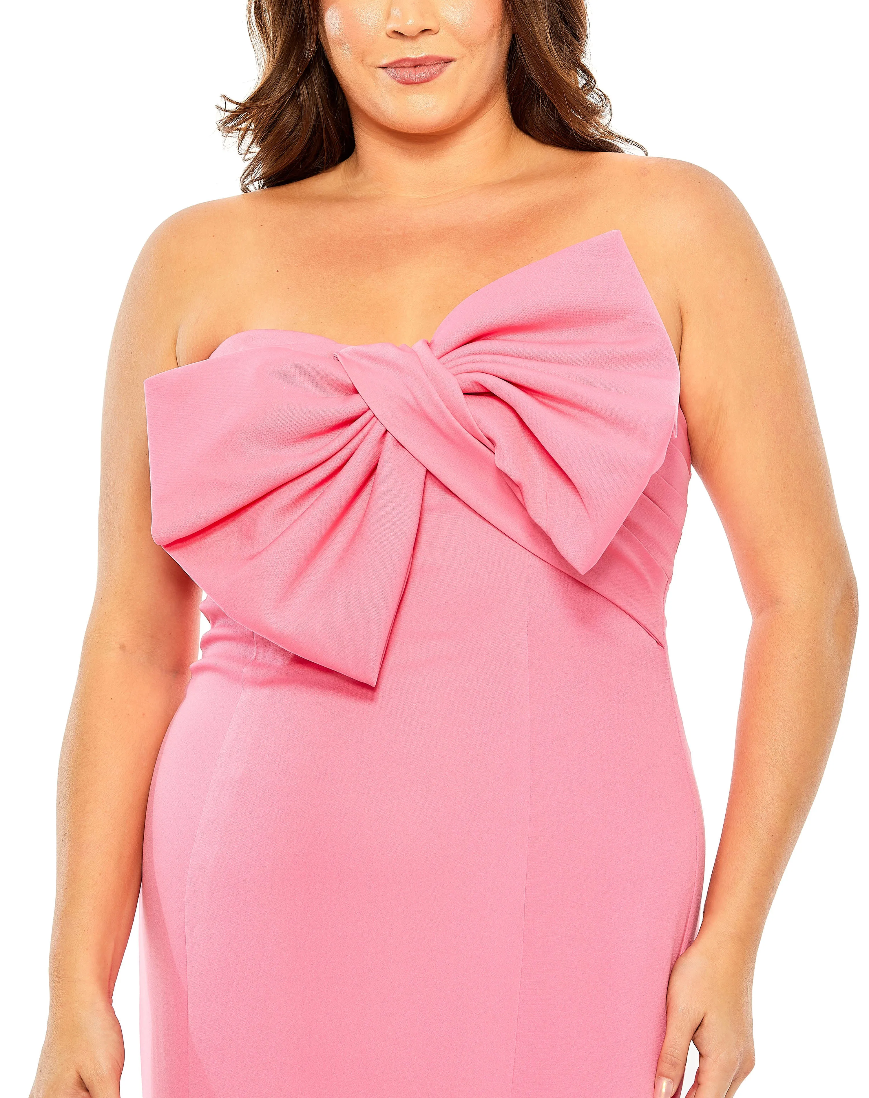 Pink Bow Front Crepe Gown (Plus) sold by Mac Duggal product image thumbnail 2