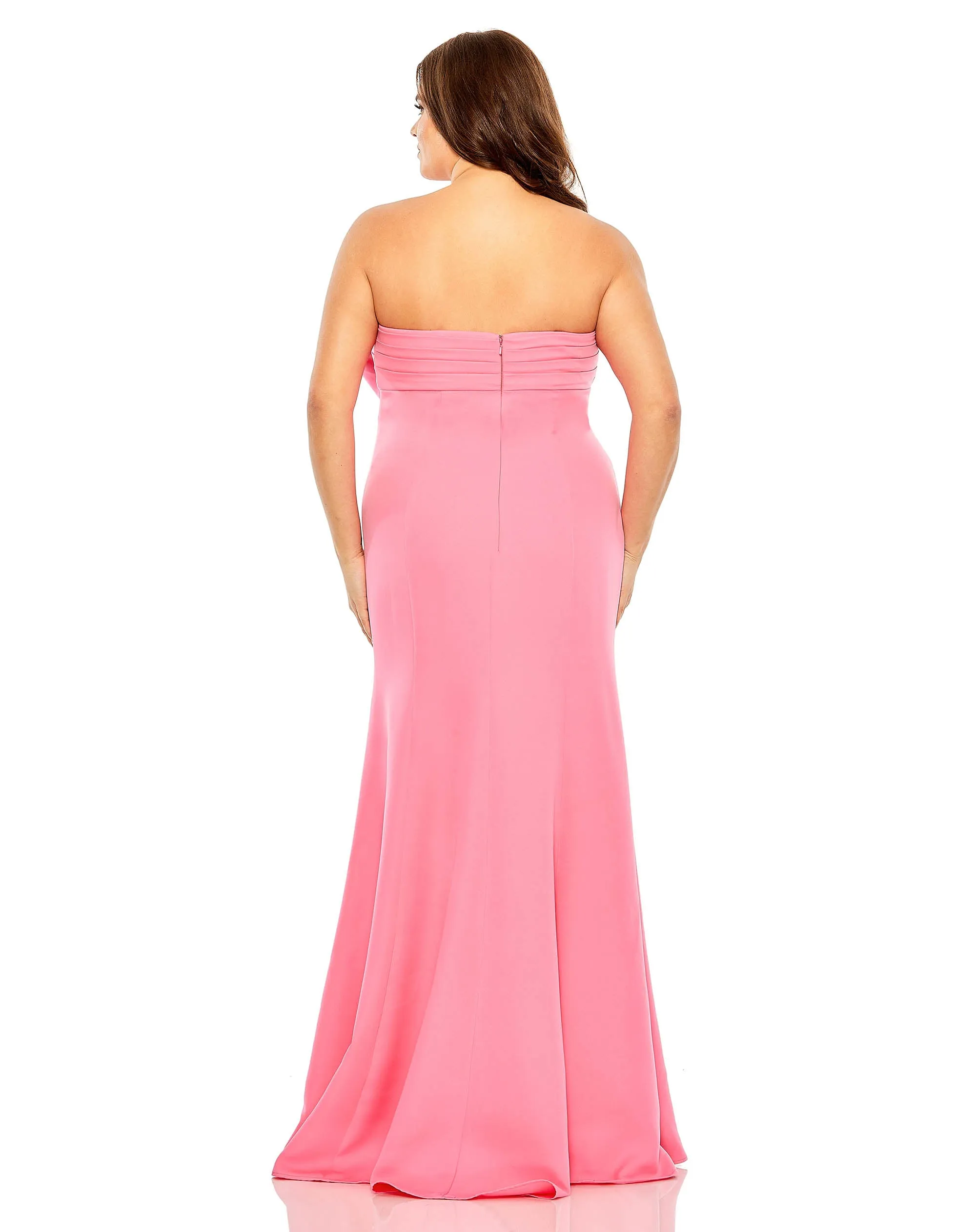 Pink Bow Front Crepe Gown (Plus) sold by Mac Duggal product image thumbnail 3