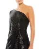 Black Ruched Sequined One Shoulder Midi Dress sold by Mac Duggal