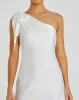White Satin One Shoulder Midi Dress - FINAL SALE sold by Mac Duggal
