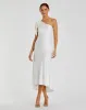 White Satin One Shoulder Midi Dress - FINAL SALE sold by Mac Duggal