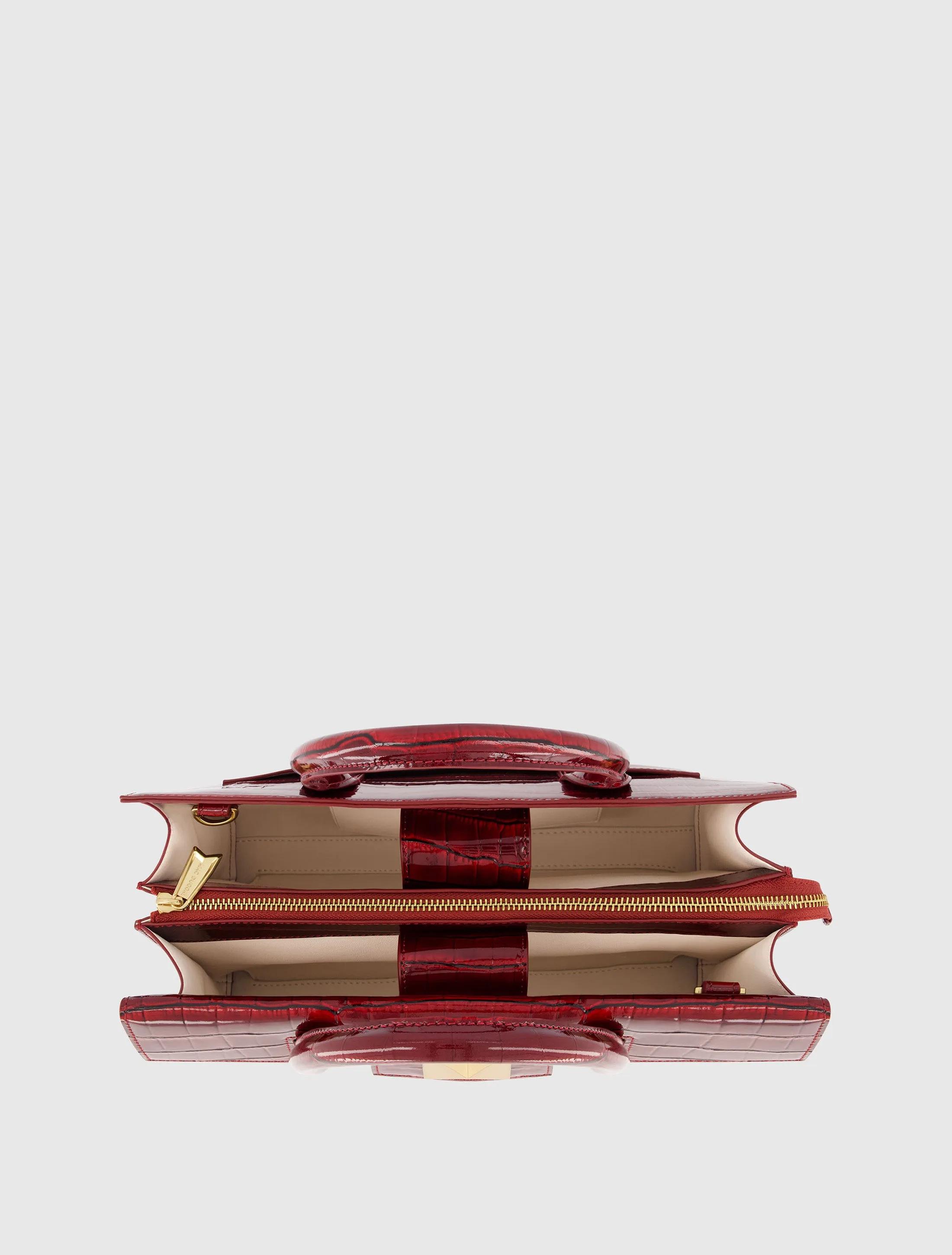 Red Crocodile Leather Tote Bag With Gold Hardware sold by Mac Duggal product image thumbnail 4