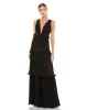 Rosette Ruffle Layered Rosette Maxi Dress sold by Mac Duggal