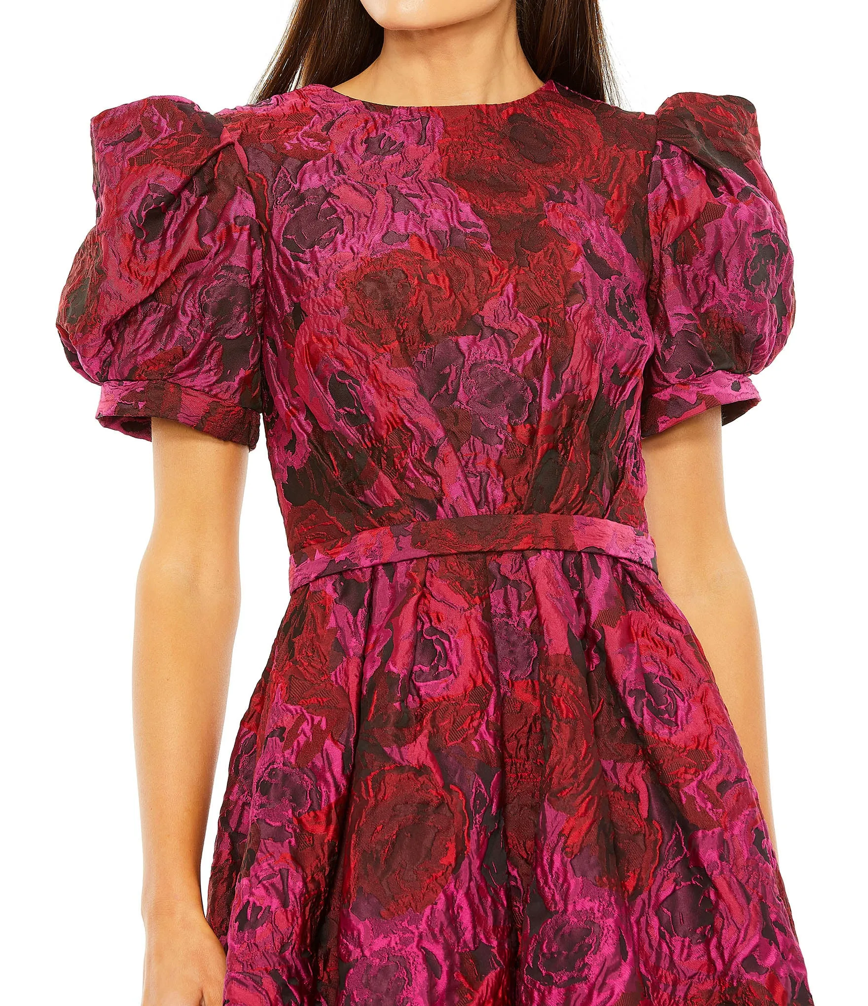 Puff Sleeve Brocade Mini Dress sold by Mac Duggal product image thumbnail 2