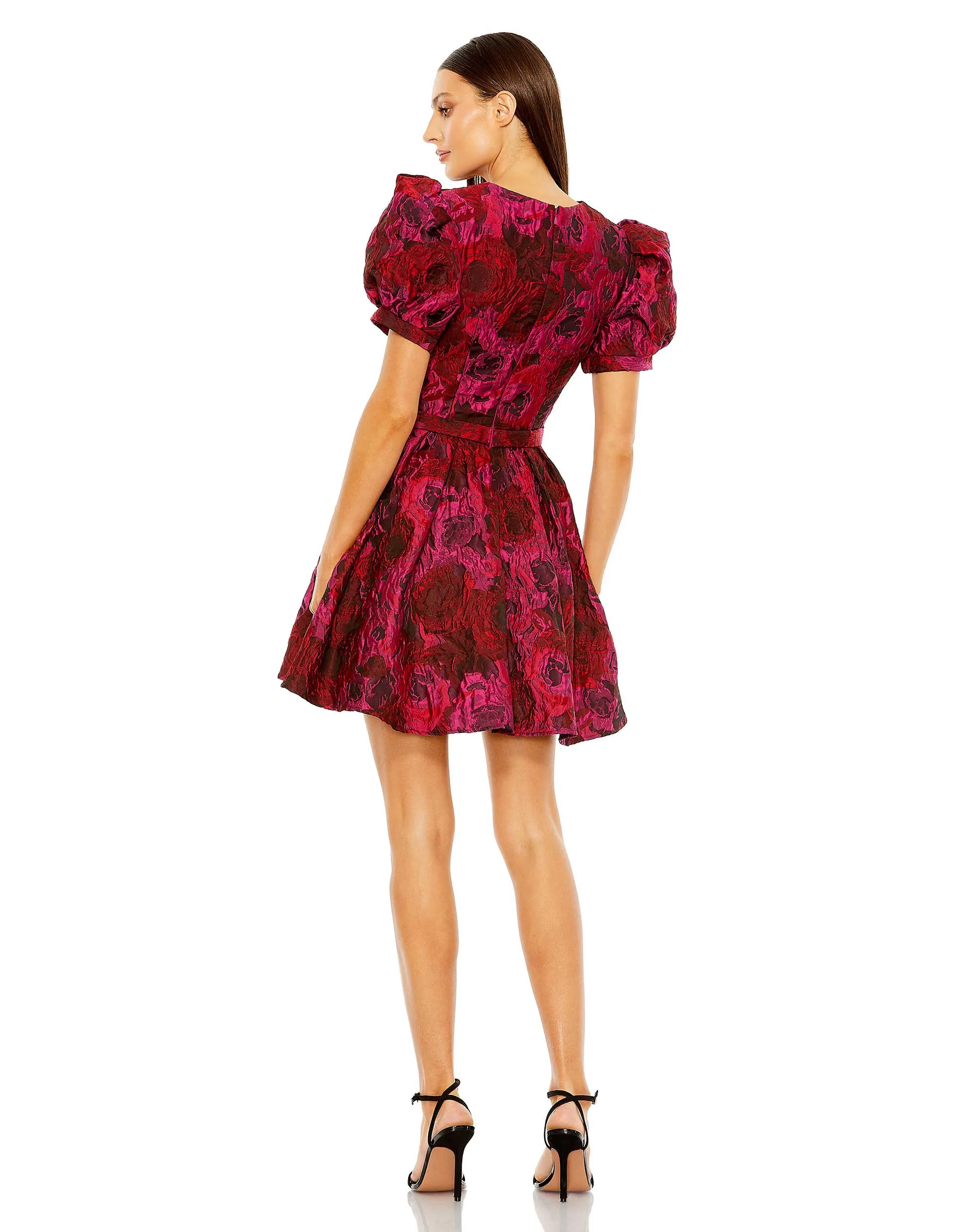 Puff Sleeve Brocade Mini Dress sold by Mac Duggal product image thumbnail 3
