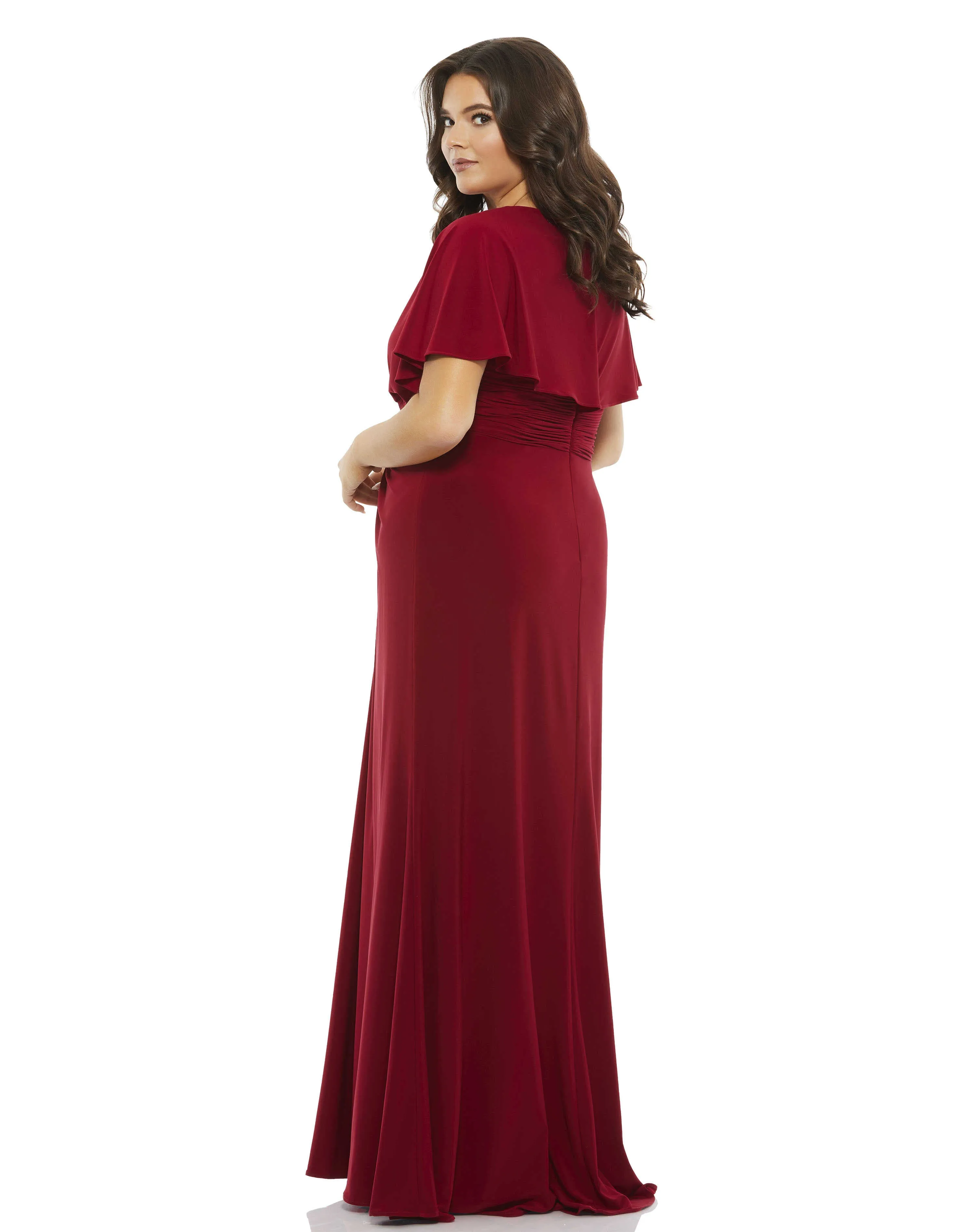 Red Twist Waist Jersey Gown (Plus) sold by Mac Duggal product image thumbnail 3