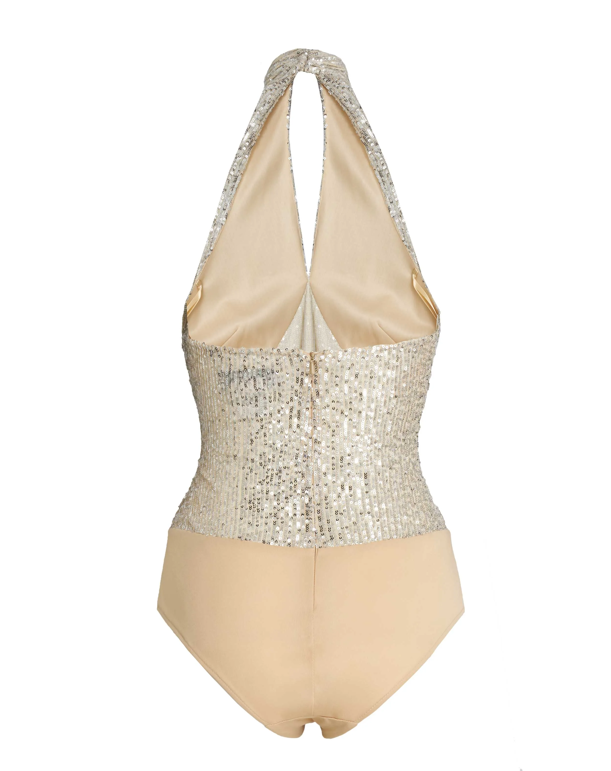 Sequin Low Back Cross-Neck Bodysuit - FINAL SALE sold by Mac Duggal product image thumbnail 3