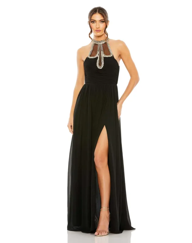 Halter Jewel Embellished Sleeveless Gown | Sample | Sz. 2 - Final Sale sold by Mac Duggal