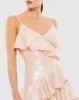 Blue Sequined Ruffle Tiered Faux Wrap Mini Dress - FINAL SALE sold by Mac Duggal