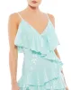 Blue Sequined Ruffle Tiered Faux Wrap Mini Dress - FINAL SALE sold by Mac Duggal