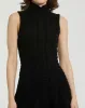 Black Cable Knit Turtle Neck Sleeveless Mini Sweater Knit Dress sold by Mac Duggal