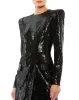 Black Sequined Structured Faux Blazer Mini Dress sold by Mac Duggal
