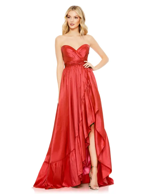 Asymmetrical Strapless Sweetheart Ruffle Gown - FINAL SALE sold by Mac Duggal